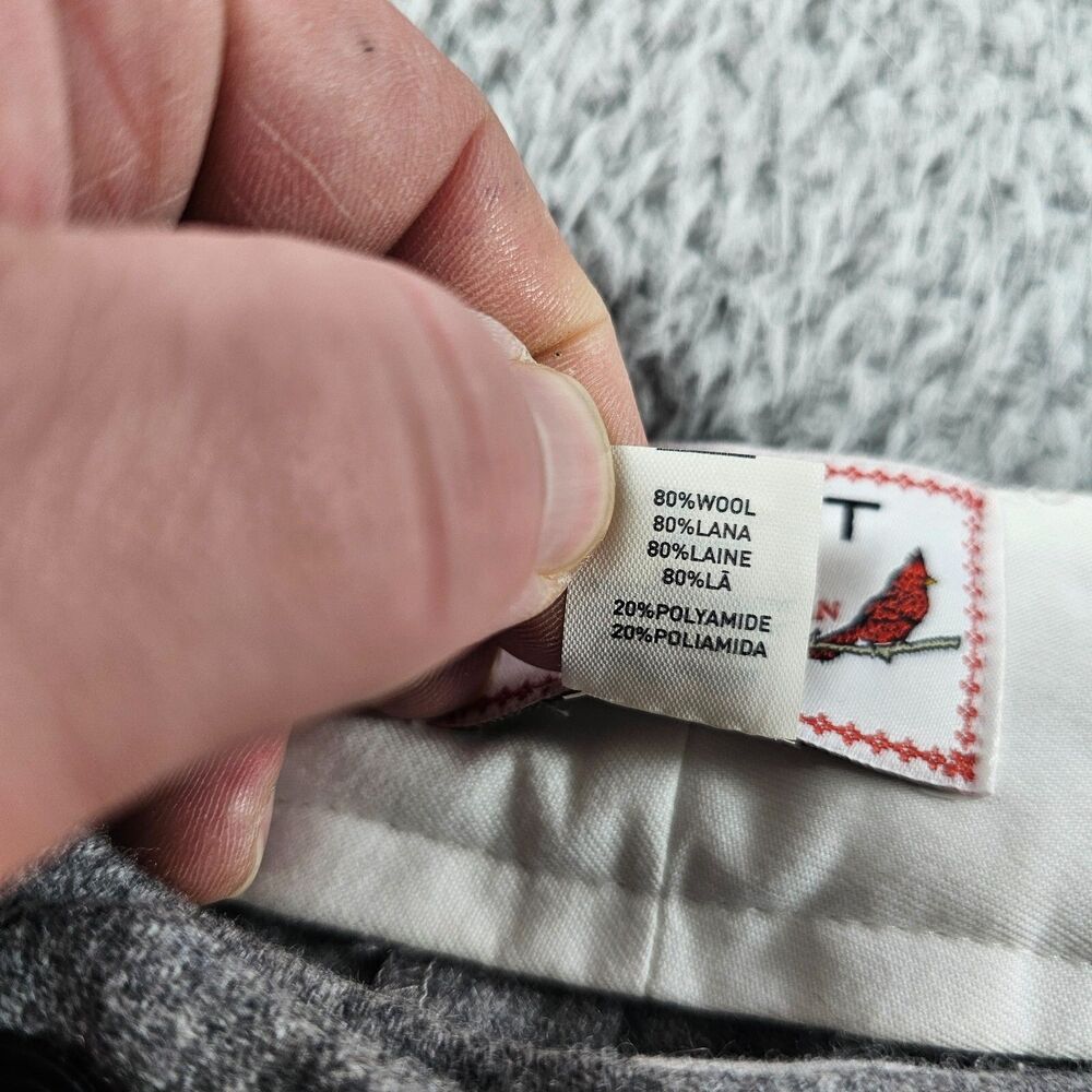Gant Michael Bastian Pants Womans 36x32 Gray Wool Blend Flannel Wide Flare NEW - Picture 14 of 16